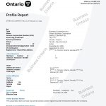 Ontario Corporation Profile Report